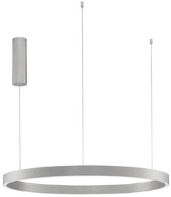 Lustra LED design circular cu iluminat sus si jos ELOWEN argintiu, diametru 80cm
