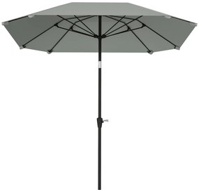 Outsunny Umbrelă de soare de 2,3 m fără bază, Umbrelă de terasă ajustabilă cu manivelă, Poliester, Aluminiu, Fibră de sticlă, Gri închis | Aosom Romania