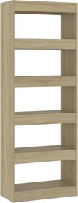 vidaXL Bibliotecă/Separator cameră, stejar sonoma, 60x30x166 cm, PAL
