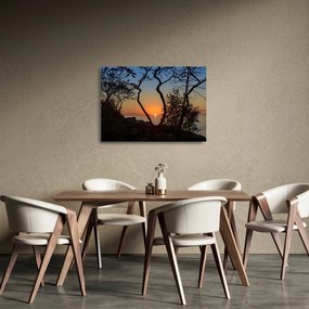 Tablou pe sticlă cu apus de soare (70x50 cm)
