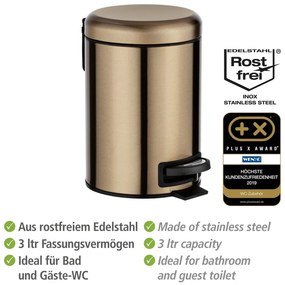 Coș de gunoi cu pedală Wenko Leman, 3 l, arămiu