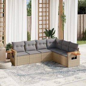vidaXL Set canapele de grădină cu perne, 6 piese, bej, poliratan