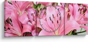 Tablou - Liliac roz (cu ceas) (90x30 cm)