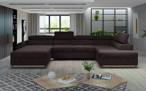 Canapea modulara, extensibila, cu spatiu pentru depozitare, 370x98x190 cm, Josette R02, Eltap (Culoare: Gri catifea / Paros 05)