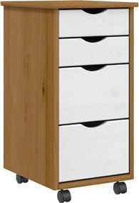 vidaXL Dulap rulant cu sertare „MOSS”, maro miere, lemn masiv de pin