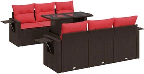 vidaXL Set canapele grădină cu perne 7 piese maro poliratan/lemn acacia