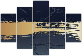 Tablou - Albastru și aur abstracție N⁰2 (150x105 cm)