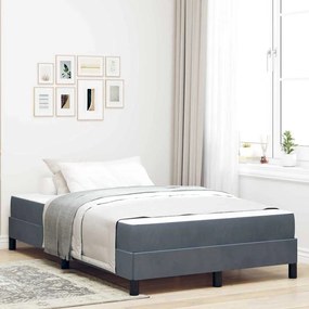 vidaXL Pat boxspring cu saltea Gri închis 120 x 190 cm Catifea