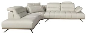 Coltar LUX design italian cu sezlong stanga Cowhide gri deschis