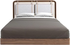 Pat dublu tapitat design LUX Walnut Veneer 160x200cm