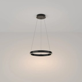 Lustra LED suspendata design modern Rim negru 40cm, 3000K