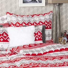 Lenjerie de pat din bumbac Crăciun 4Home Red Nordic, 140 x 200 cm, 70 x 90 cm