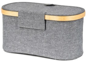 Cutie de depozitare G21 30 x 15 x 15 cm, dinbambus cu capac, gri