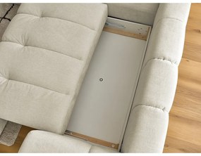 Colțar bej extensibil/cu spațiu de depozitare (cu colț pe partea stângă/în formă de ”L”) Fuji – Bobochic Paris