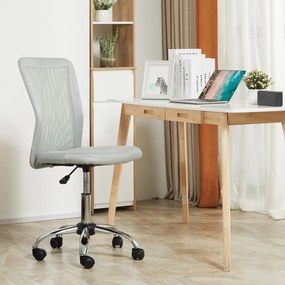 Vinsetto Scaun de Birou Ergonomic Fără Cotiere din Țesătură tip Plasă Gri | Aosom Romania