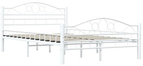 Cadru de pat, alb, 120 x 200 cm, metal