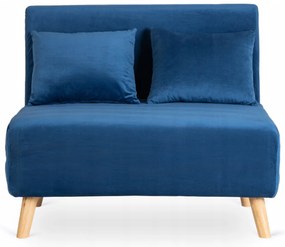 JAKS Fotoliu extensibil Marry 2 velur albastru închis