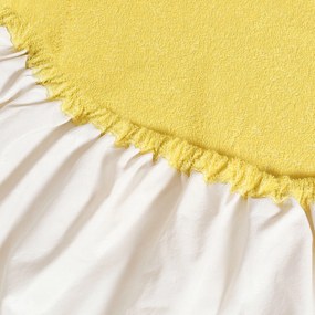 Goldea cearceaf de pat impermeabil din frotir - galben 90 x 200 cm