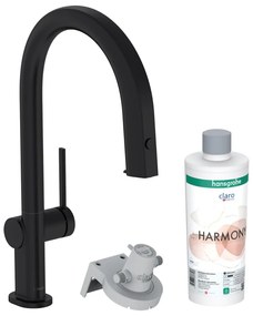 Baterie bucatarie cu filtru de apa Hansgrohe Aqittura M91 FilterSystem 210 negru