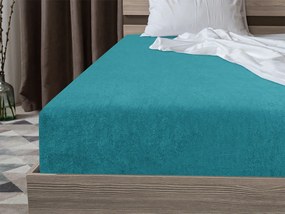 Cearsaf Frotir cu elastic 90x200 cm turcoaz