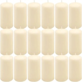 Set de lumânări pilon, 11,5 cm, Ø 6 cm, crem, 18 buc.