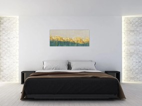 Tablou - Textura cu decor auriu (120x50 cm)