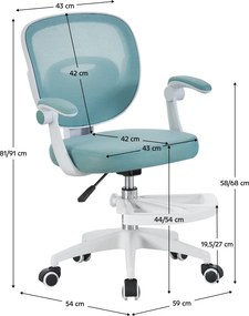 Scaun pivotant, neomint/alb, TRIXI TYP 1
