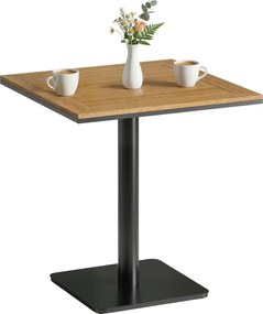 Outsunny Măsuță laterală 70 x 70 cm rezistentă la intemperii masă de grădină cu aspect lemn Bază lată, pătrată lemn natural | Aosom Romania