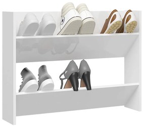 Pantofar de perete, alb extralucios, 80x18x60 cm, PAL Alb foarte lucios, 80 x 18 x 60 cm, 1, 80 x 18 x 60 cm, Alb foarte lucios