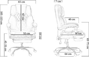 Scaun directorial cu suport de picioare OFF 411 negru