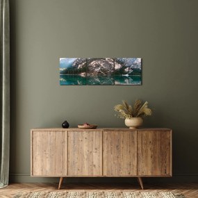 Tablou cu lac montan (cu ceas) (90x30 cm)