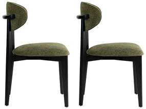 Set de scaune de sufragerie Lionte Green andBlack, 2 bucăți