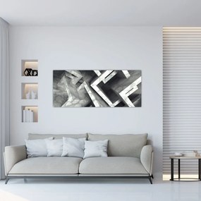 Tablou cu cuburi abstracte (120x50 cm)