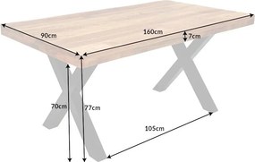 Masa design industrial Iron Craft 160cm Mango