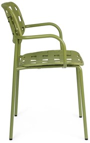 Scaune de grădină verzi 4 buc. din metal Clover – Bizzotto