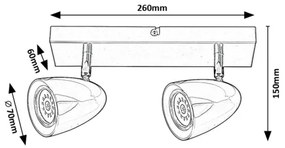 Spot Rabalux 73018 PERICO 2xGU10/5W/230V alb