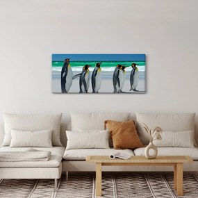 Tablou - Grup de pinguini regali (120x50 cm)