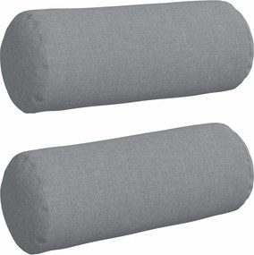 vidaXL Perne Bolster 2 pcs Gri deschis Ø 15 x 40 cm țesătură