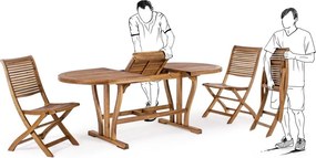 Scaun de grădină în culoare naturală din lemn masiv Noemi – Bizzotto