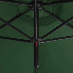 Umbrela de soare dubla cu stalp din otel, verde, 600 cm Verde