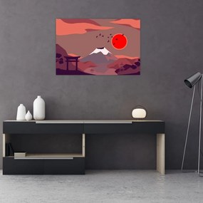 Tablou - Ilustrație a Muntelui Fuji (90x60 cm)