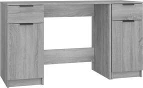 vidaXL Birou cu dulap lateral, gri sonoma, lemn prelucrat