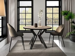 Masă sufragerie extensibilă Relkona (Negru + Stejar sonoma) (pentru 2-6 persoane). 1105405
