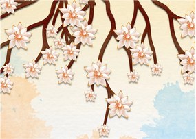 Tablou - Flori colorate pe ramuri (70x50 cm)