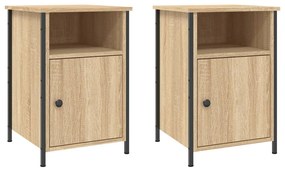 vidaXL Noptiere, 2 buc., stejar sonoma, 40x42x60 cm, lemn prelucrat