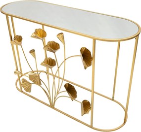 Consola, Flow, Mauro Ferretti, 120 x 40 x 80 cm, fier/MDF/oglinda, auriu