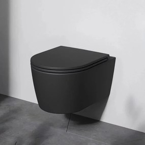 Set vas WC suspendat AM.PM Func FlashClean cu capac softclose negru mat