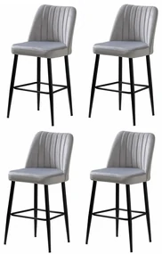 Set de scaune de bar Vento Cream and Black, 4 buc., 4 buc