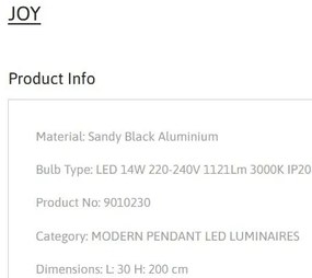 Lustra LED suspendata moderna design minimalist JOY 2L
