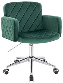 HR802K Scaun Verde din Catifea cu Bază Cromata